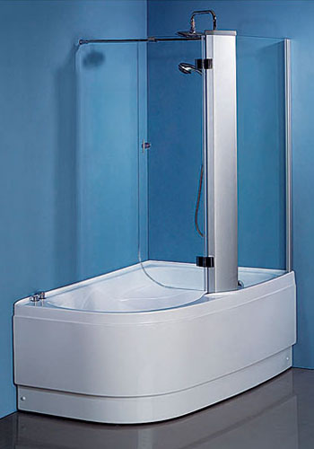 whirlpool bath with glass walls